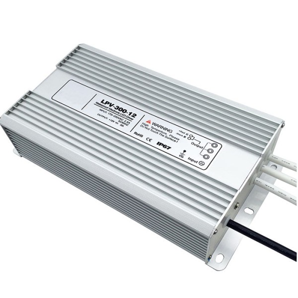工业LED电源300W防水电源12V25A三路输出IP67路灯专用开关电源